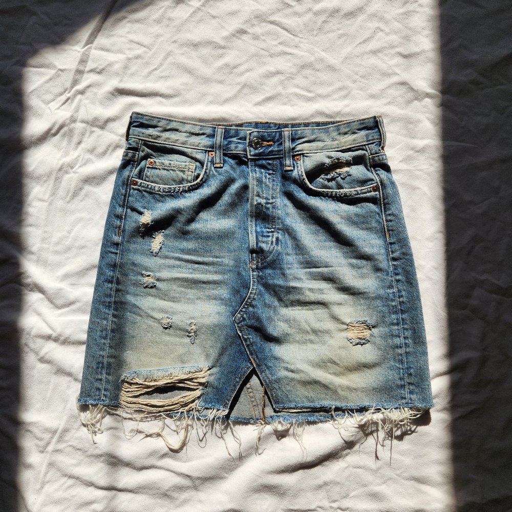 High Waisted Jean Skirt